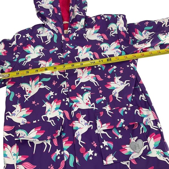 Hatley Kids Unicorn Rain Jacket Size 5 Purple Waterproof Hood pink terry lining - Picture 4 of 10